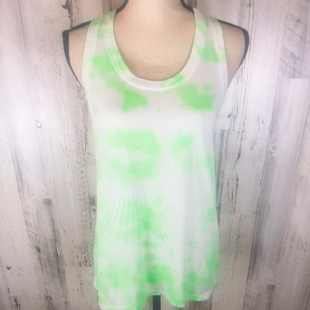 Green Tie-Dye Women's Tank Top